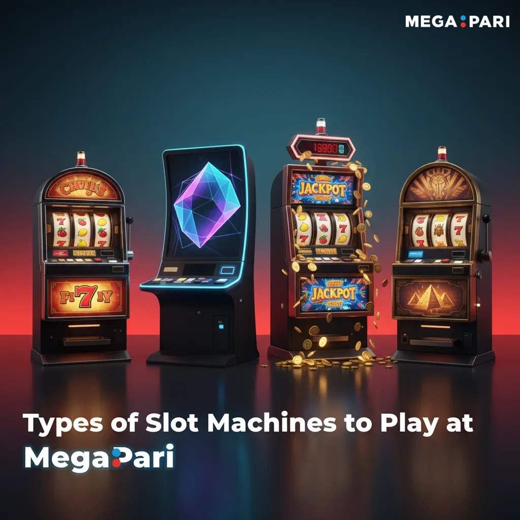 MegaPari slot types: classic 3-reel, video, Megaways, Hold & Win, progressive jackpots, cluster pays, 243+ ways, branded.