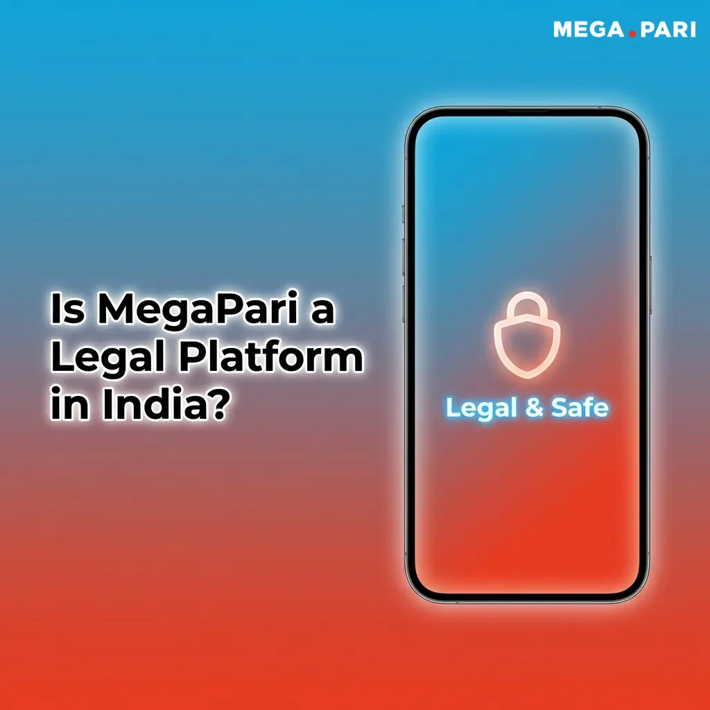 MegaPari platform interface showing Curaçao gambling license certification and secure payment options for Indian users