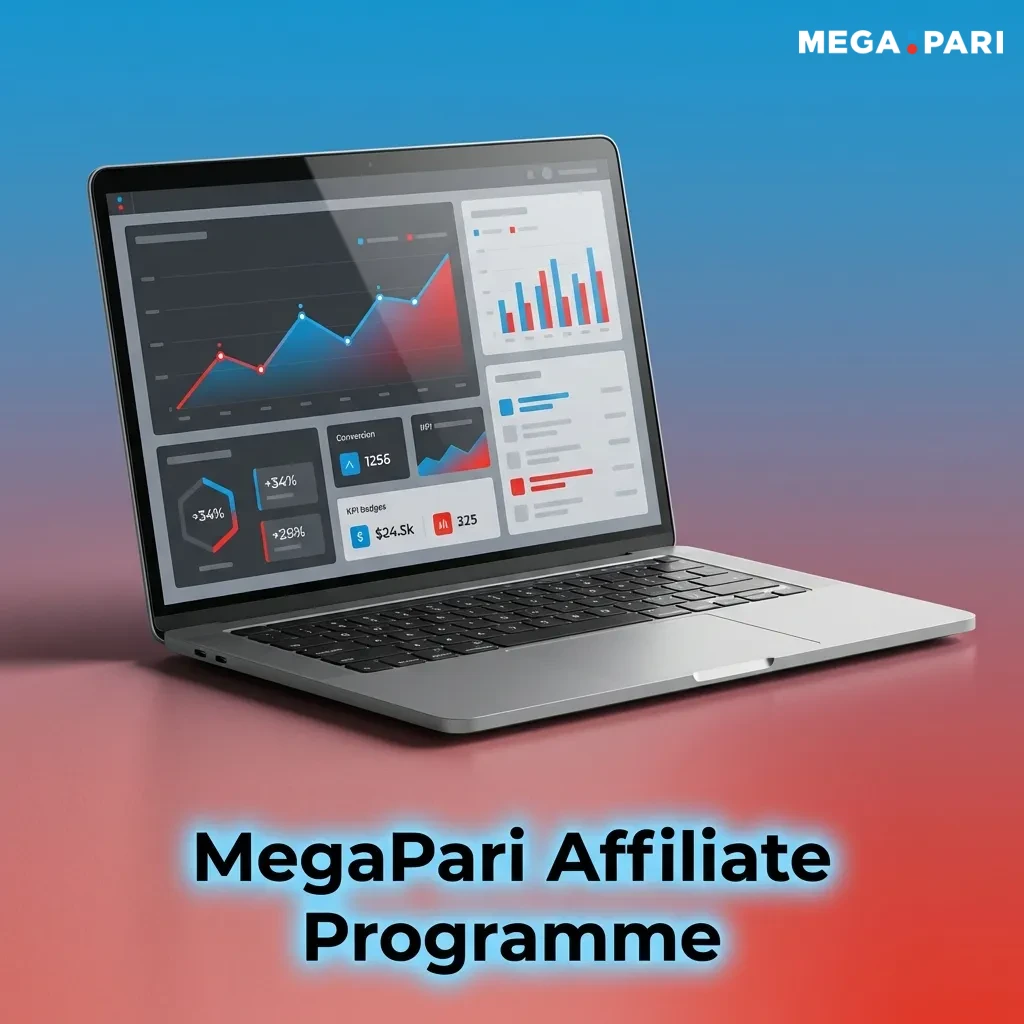 MegaPari affiliate program dashboard showing revenue share tracking, CPA deals, and payment options for referrers