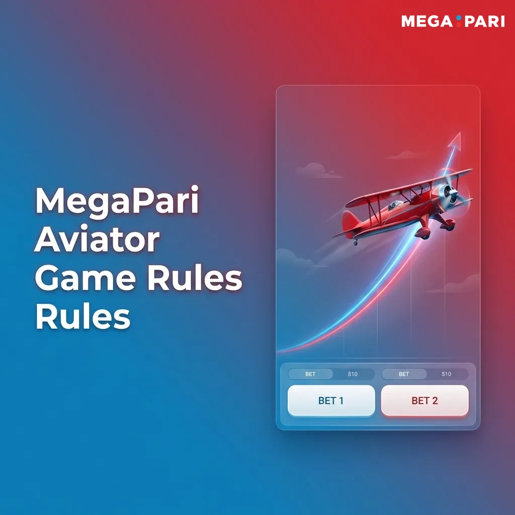 Airplane ascending with increasing multiplier display showing MegaPari Aviator betting game rules and cash-out mechanics