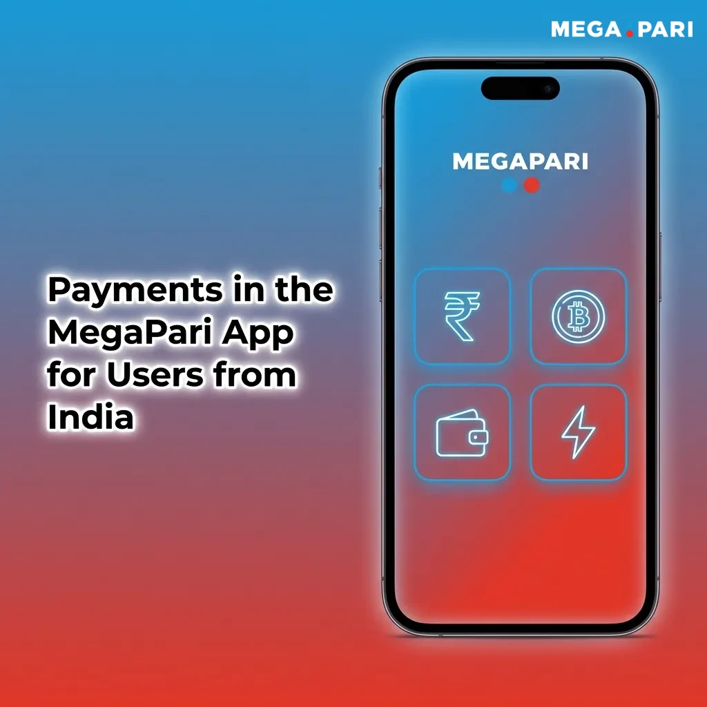 MegaPari app payment options for Indian users including UPI, cards, e-wallets, and cryptocurrency methods